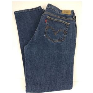 Levis 505 Dark Wash Straight Leg Woman's Jeans 14